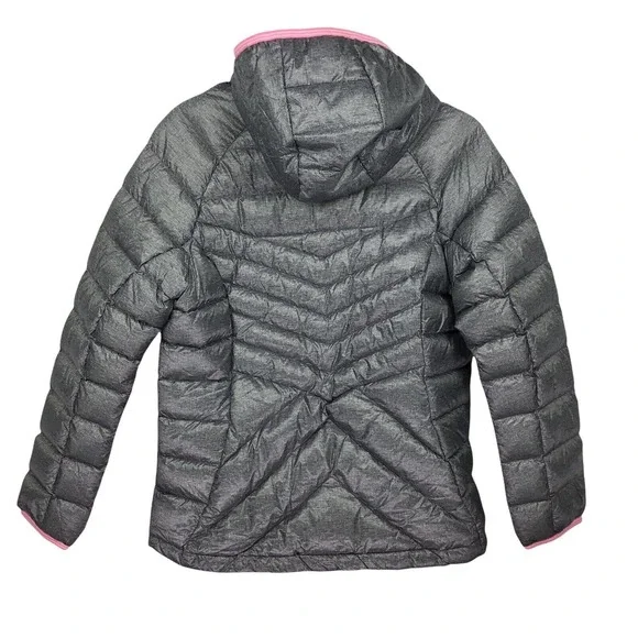 GERRY Liv Girls XL 16 Gray Pink Down 650 Insulated Puffer Jacket Coat Hood 99